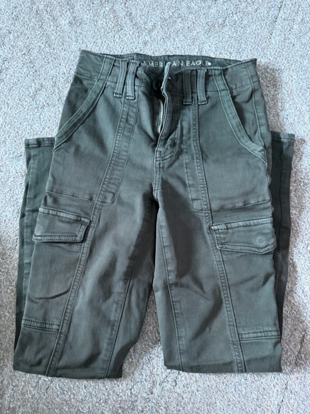 American Eagle Olive Stretch Waist Pants